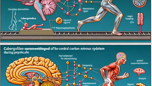 Cabergoline and its action on the central nervous system during physical exertion